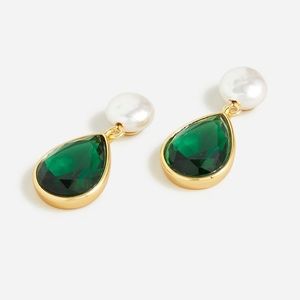 JCREW FRESHWATER PEARL AND CRYSTAL EARRINGS NWT